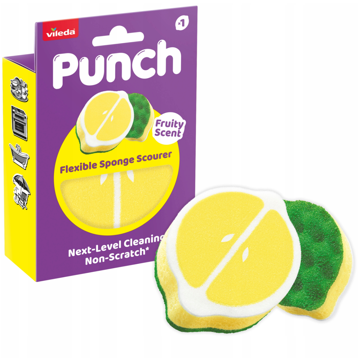 Vileda Punch Elastyczny zmywak Cytryna 1 szt.