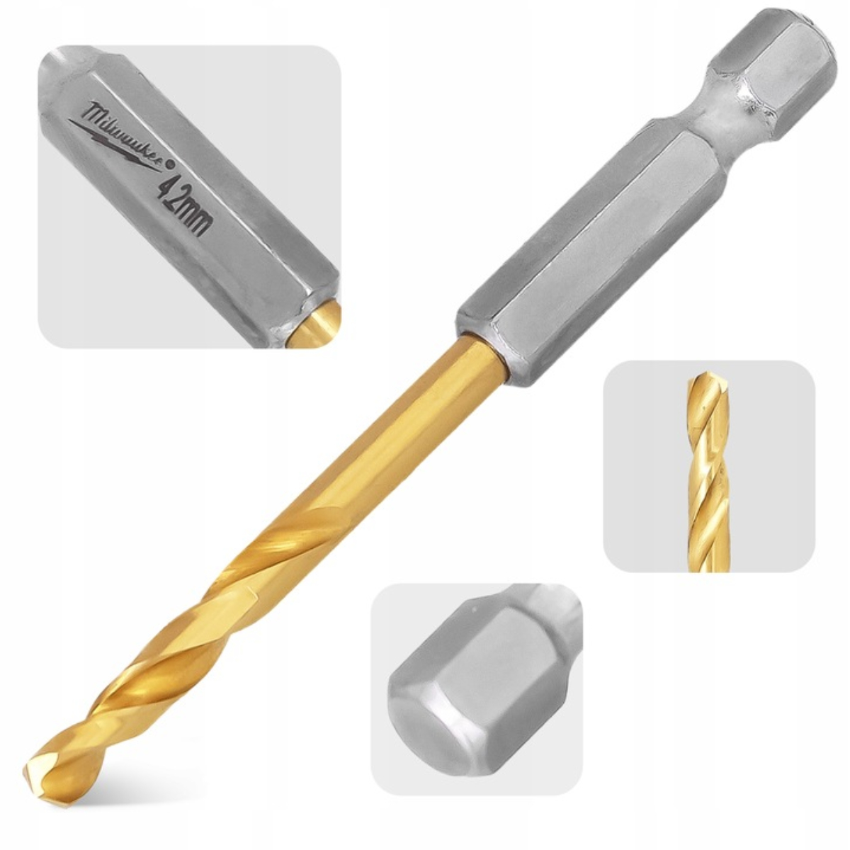 Milwaukee Shockwave wiertło udarowe do metalu HSS-G TiN Red Hex 4,2 mm