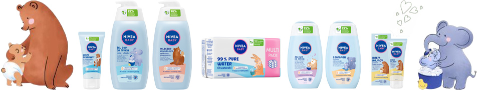 NIVEA BABY WYPRAWKA PIERWSZE DNI dla dzieci i niemowląt, szampon, oliwka
