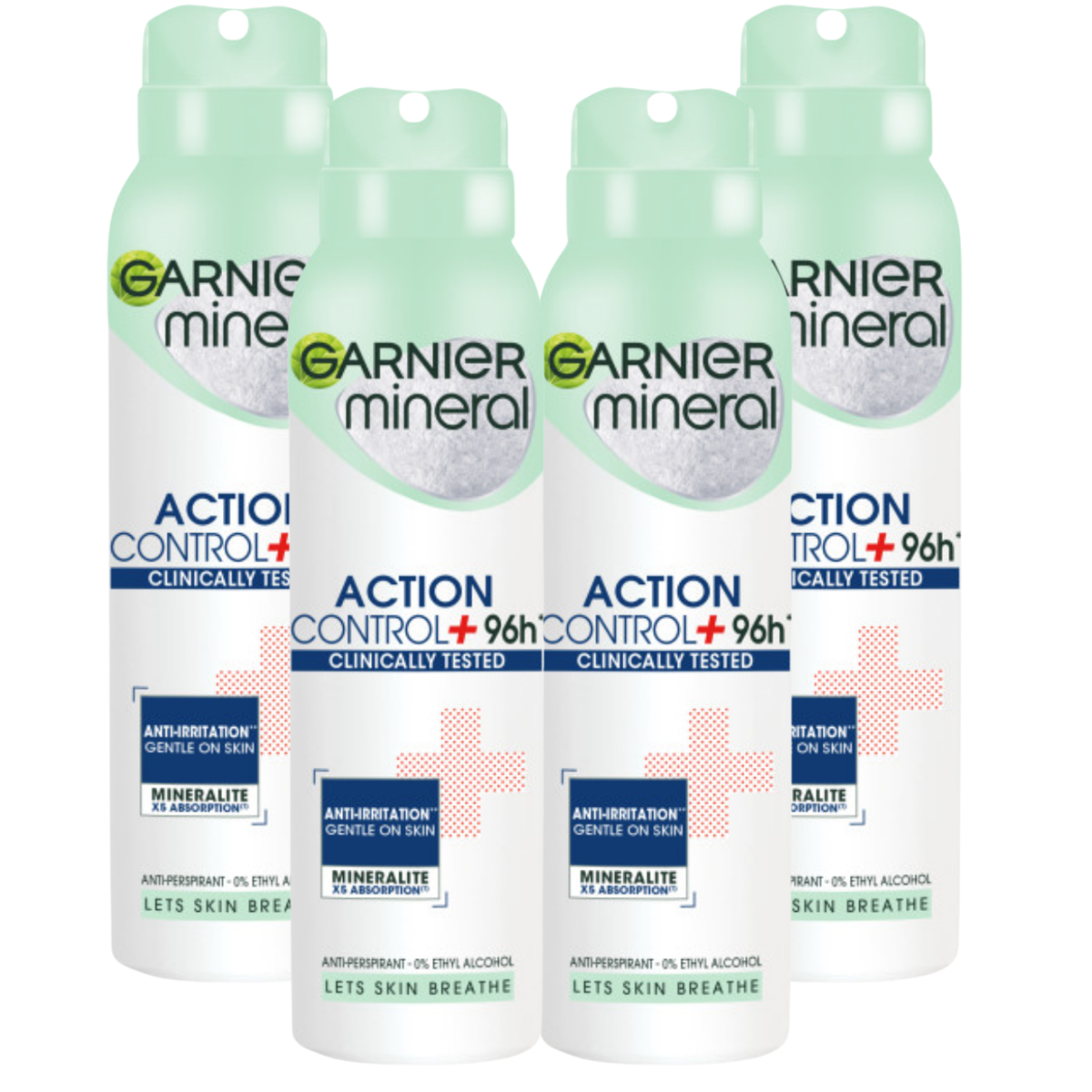 Garnier Mineral Action Control+ antyperspirant w sprayu 4x150ml 96h