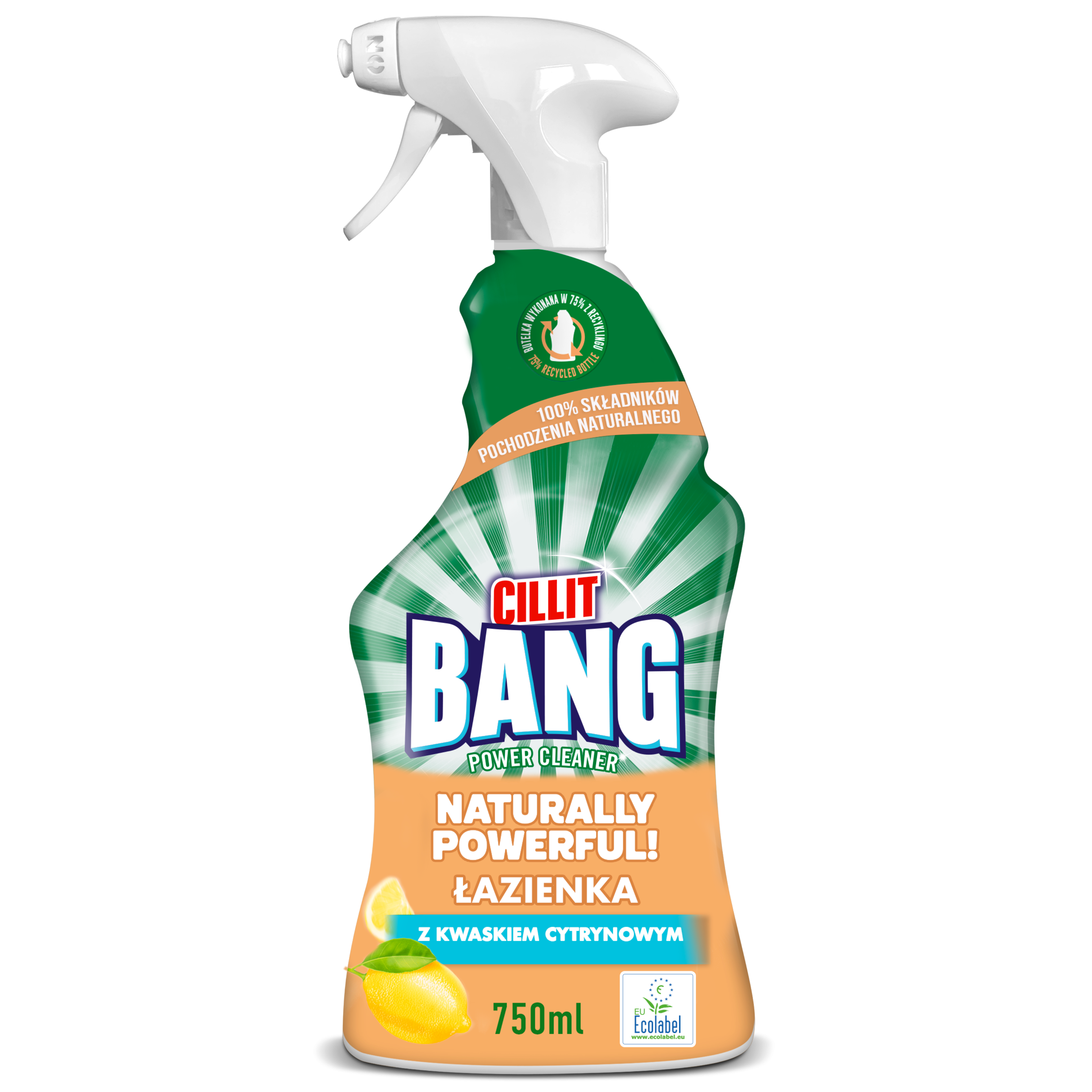 093377 Cillit Bang Natu Pow Spray WC 750 + 024210 Cillit Bang Pow Cle Tłu i Smu 750.