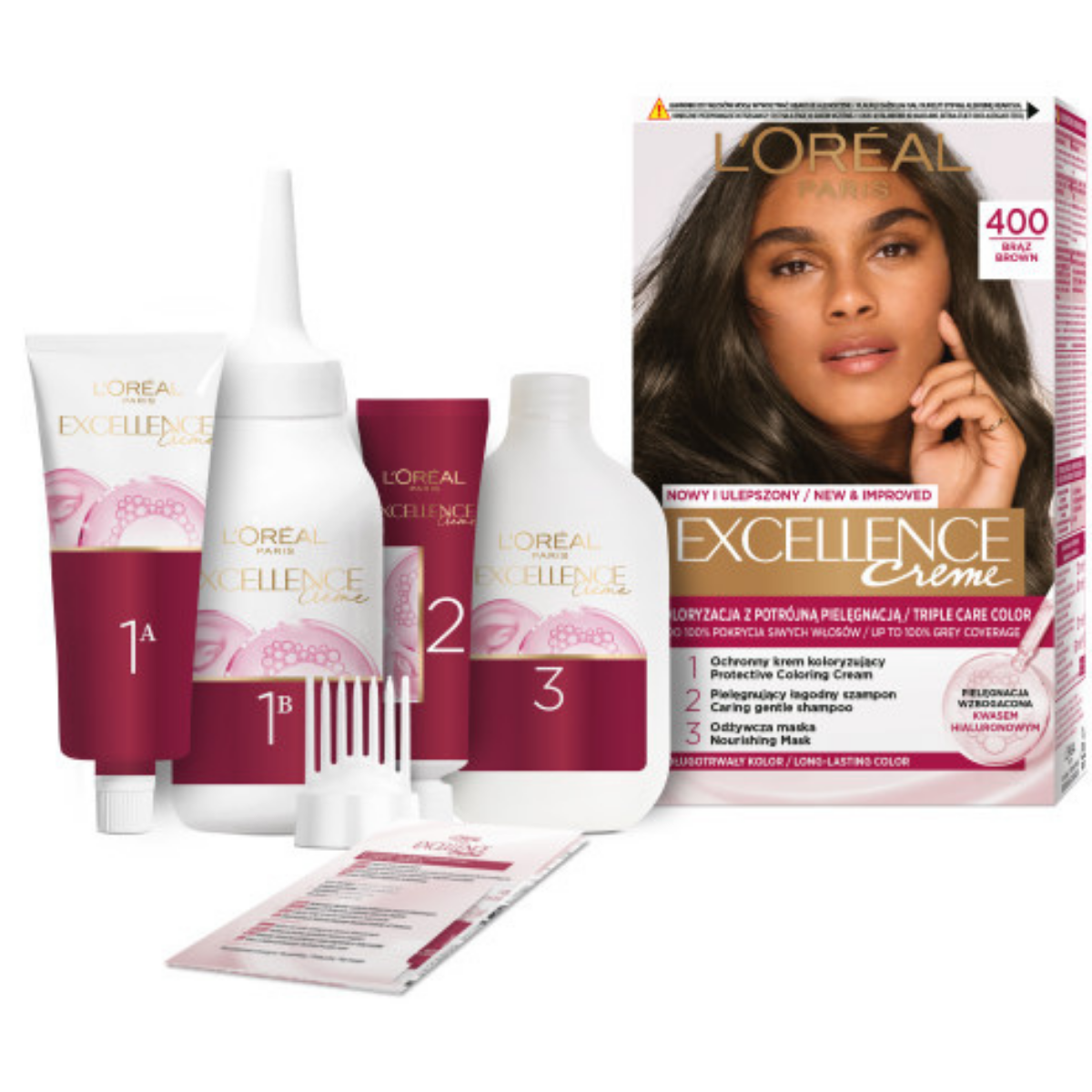 L’Oréal Paris Excellence Creme Farba do włosów 4 Brąz 2szt.