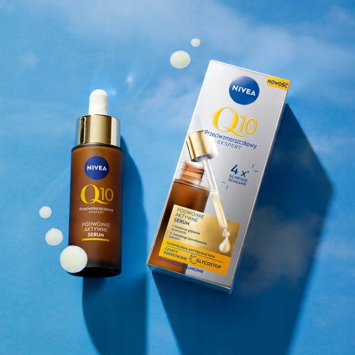 NIVEA Q10 Przeciwzmarszczkowy EKSPERT Serum + Wypełniacz + UV Fluid SPF 50