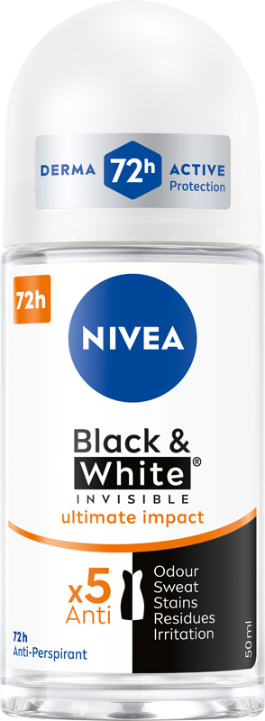 NIVEA BLACK & WHITE INVISIBLE ULTIMATE IMPACT ANTYPERSPIRANT W KULCE 50 ML