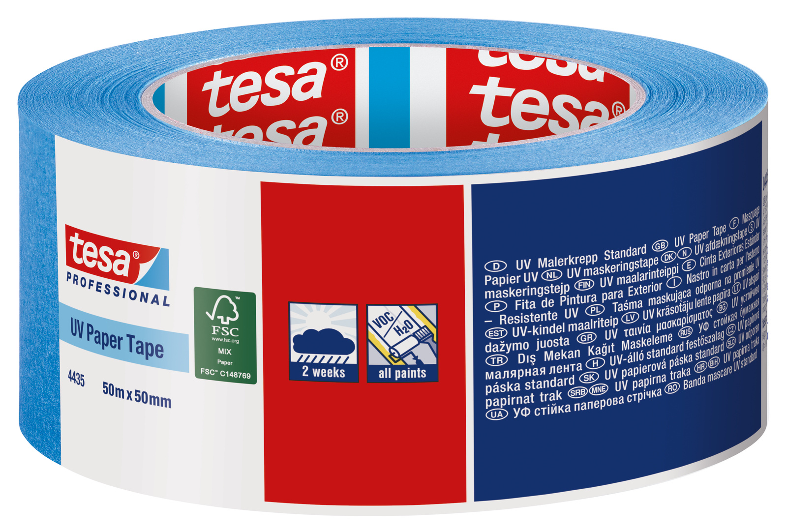 Tesa Outdoor taśma maskująca malarska niebieska 04435 50 m × 50 mm