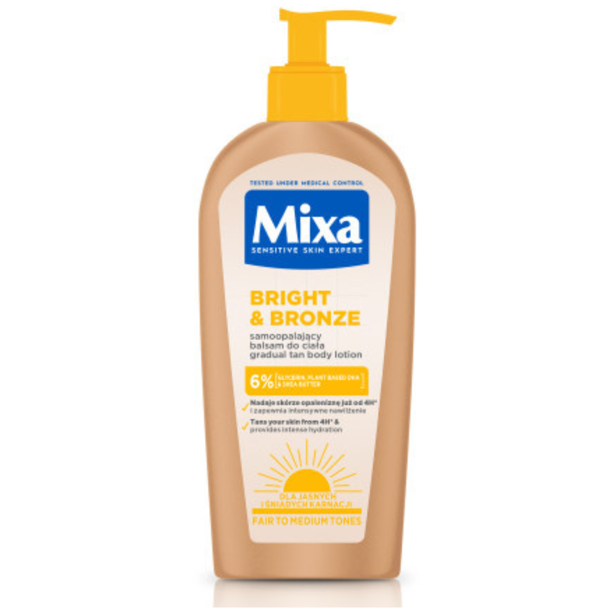 Mixa Bright&Bronze Balsam Samoopalający do Ciała dla Jasnych Karnacji 250ml