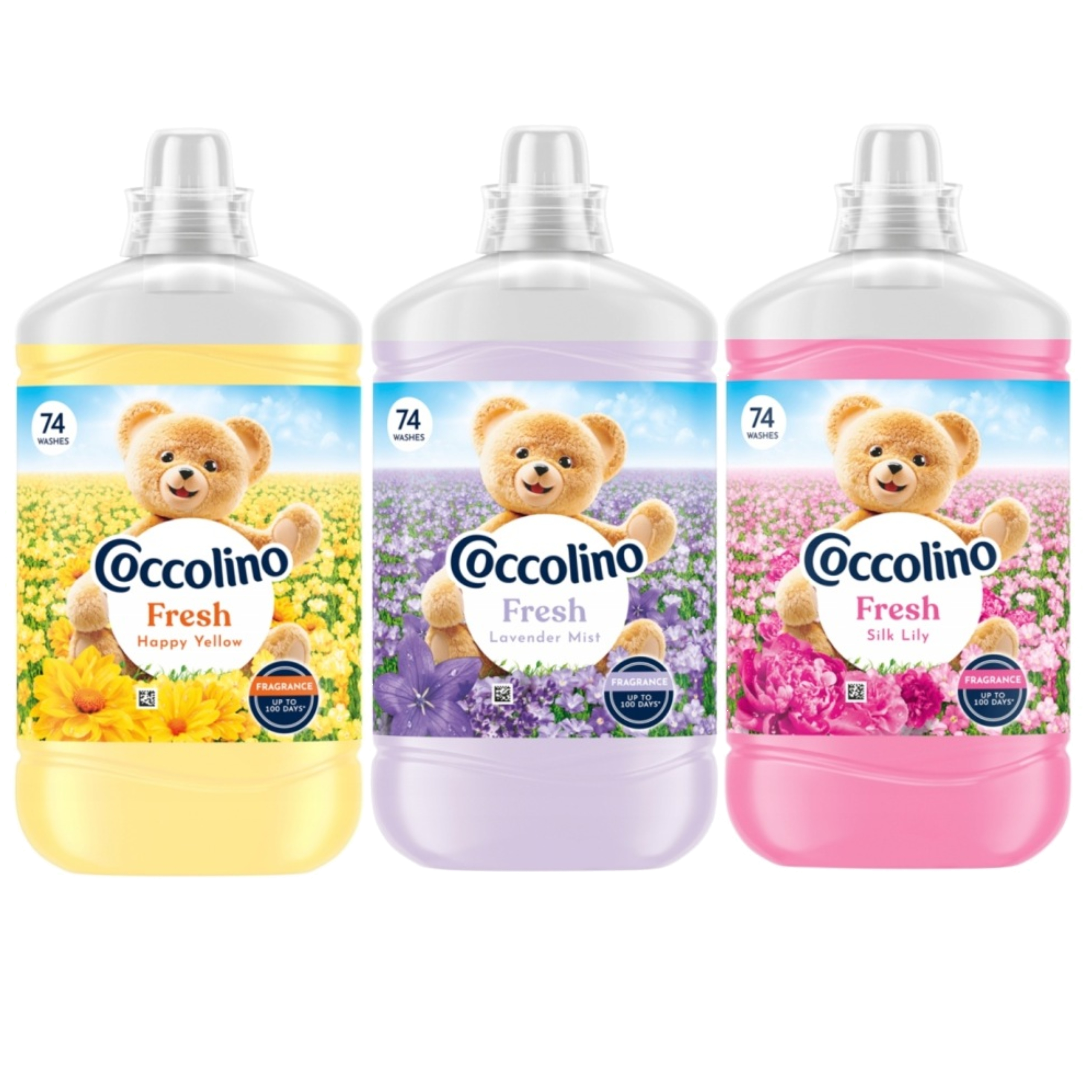 Coccolino Fresh Silk Lily 1702ml + 930645 Coccolino Fresh Lavender 1702ml + 930638 Coccolino Fresh Happy Yellow 1702ml