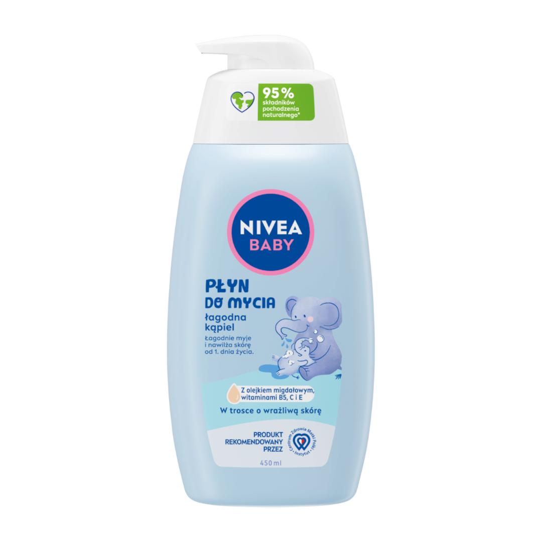 NIVEA BABY Płyn do mycia łagodna kąpiel dla dzieci od 1 dnia życia 450 ml