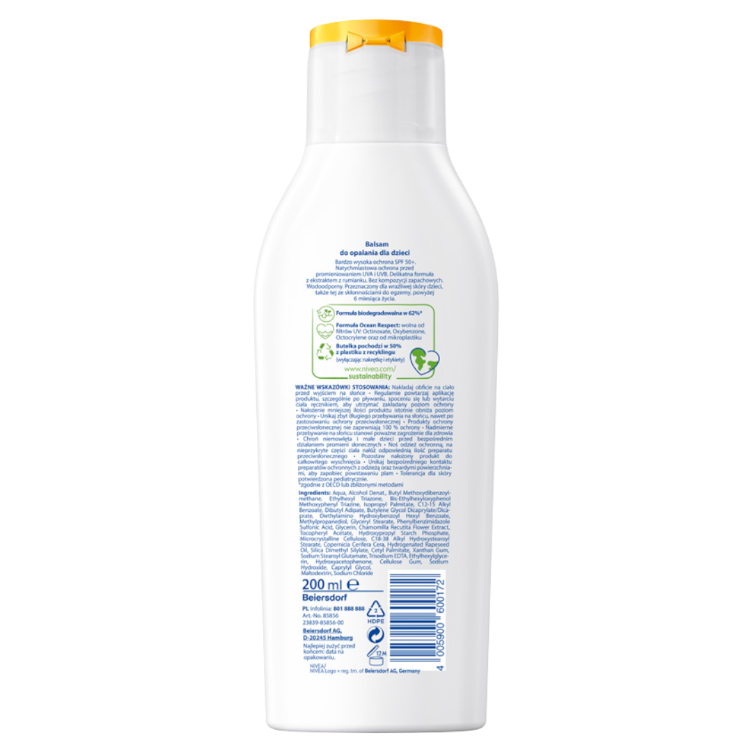 NIVEA SUN Sensitive Protect Balsam do opalania dla dzieci SPF50+ 200 ml