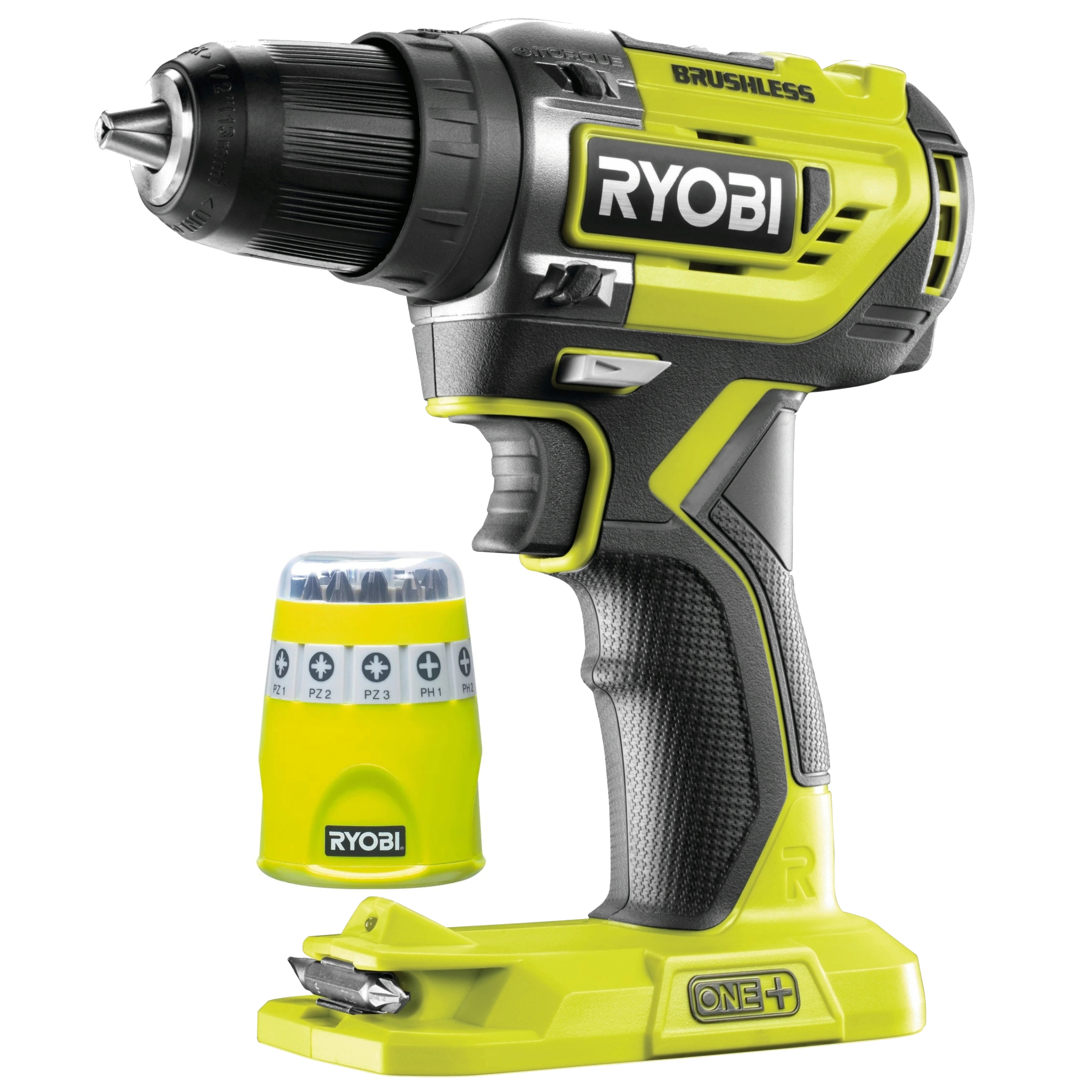 RYOBI Wiertarko-Wkrętarka R18DD5-0 + RYOBI Zestaw bitów 10 szt