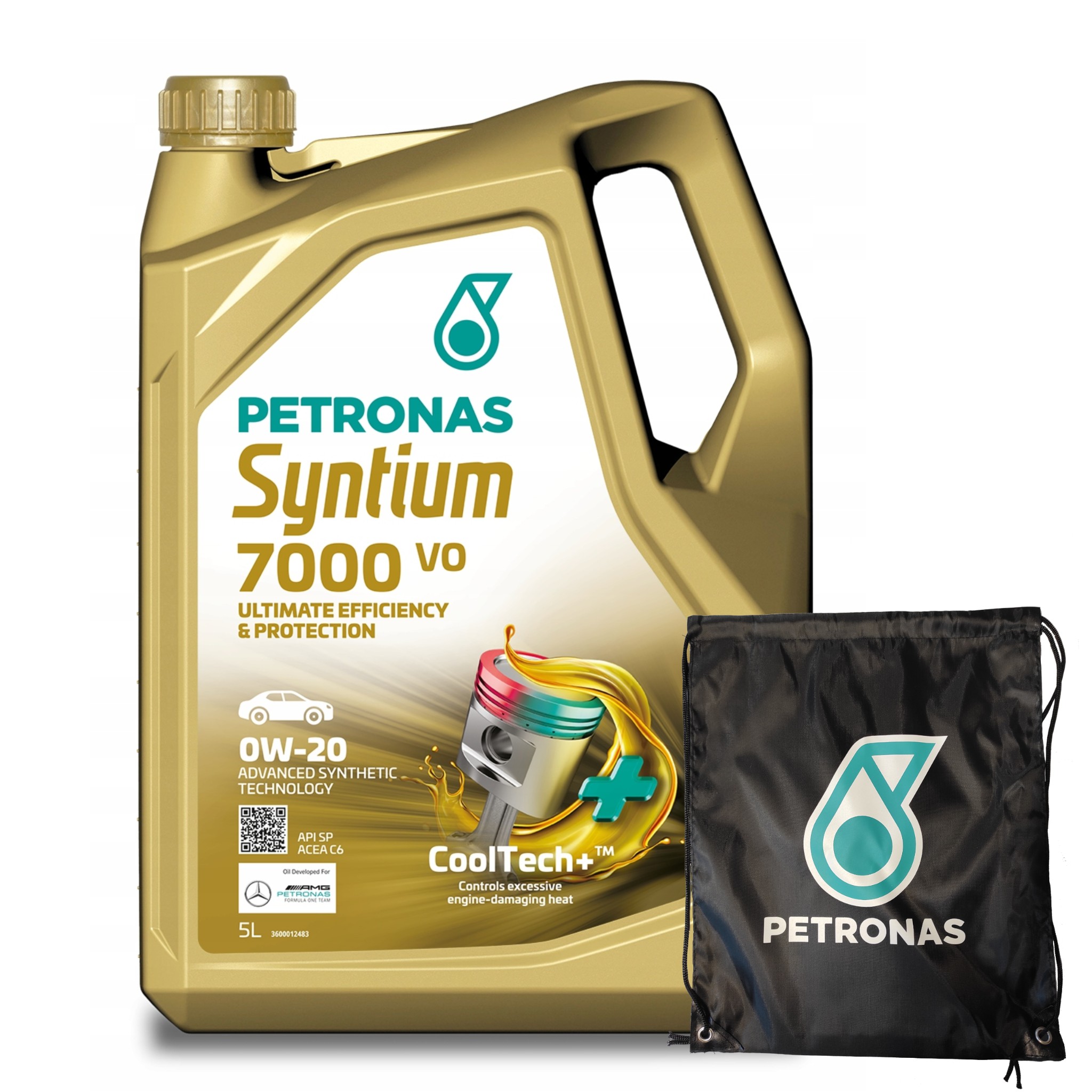 Olej Silnikowy PETRONAS Syntium 7000 VO ACEA C6 0W-20 5 l + Worek GRATIS