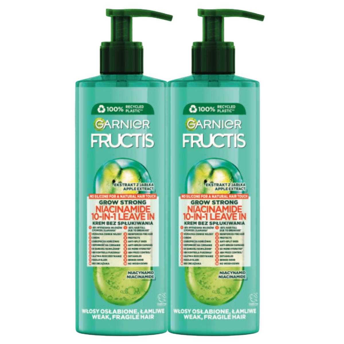 Garnier Fructis Grow Strong Ultralekki Krem 10w1 Do Włosów 2x400ml