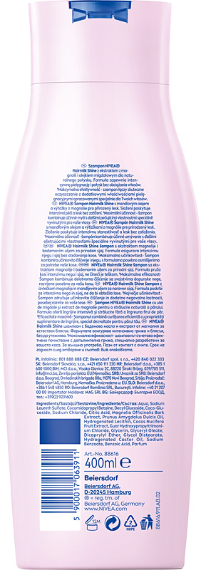 Nivea Hairmilk Shine Szampon do włosów dla naturalnego połysku 400 ml