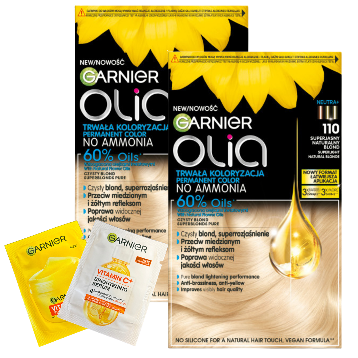 Garnier Olia Pernamentna Farba Do Włosów 110 Superjasny Naturalny Blond 2szt.