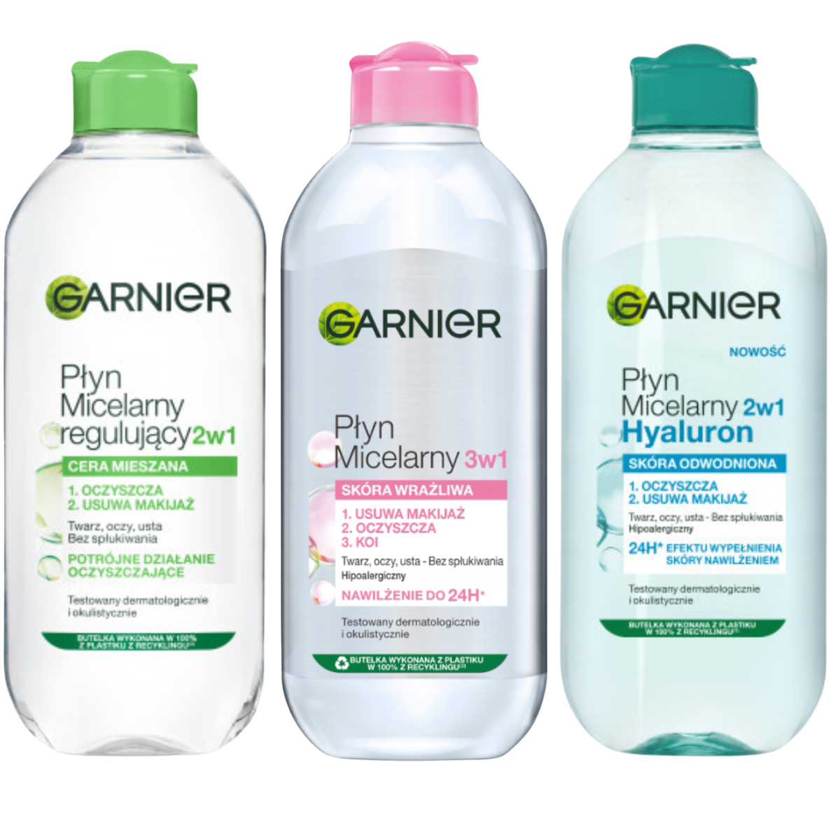 Garnier Zestaw Płynów Micelarnych Do Demakijażu 3×400 ml