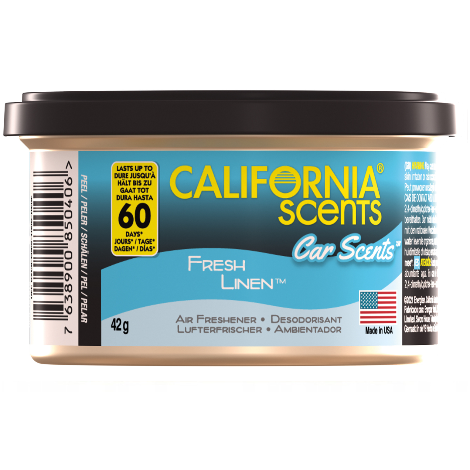 CALIFORNIA SCENTS Fresh Linen Puszka zapachowa do Auta samochodu 42g
