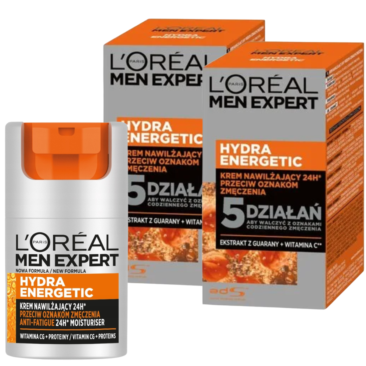 L’Oréal Men Hydra Energetic Nawilżający Krem Do Twarzy Dla Mężczyzn 2x50ml