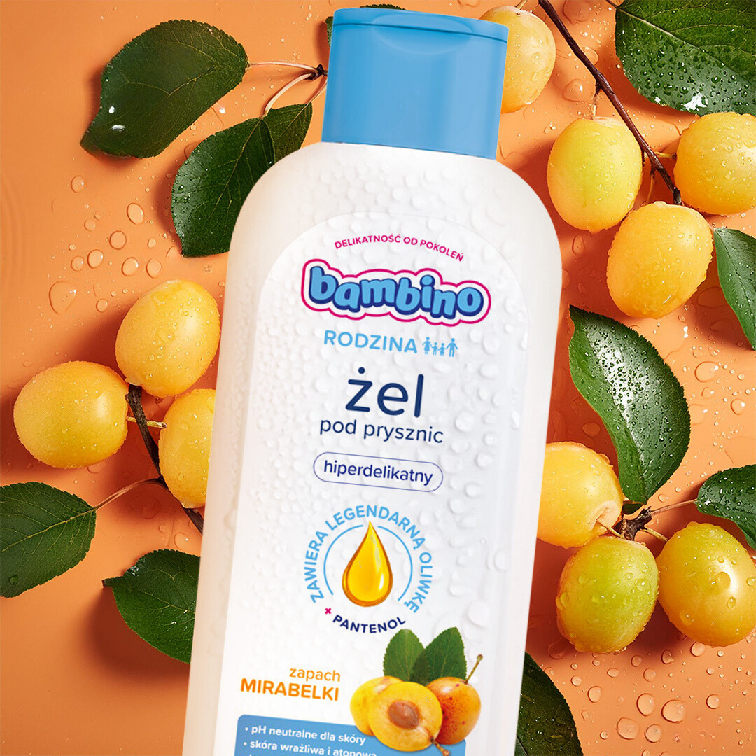 2 x Bambino RODZINA Żel pod prysznic MIRABELKA hiperdelikatny 400 ml