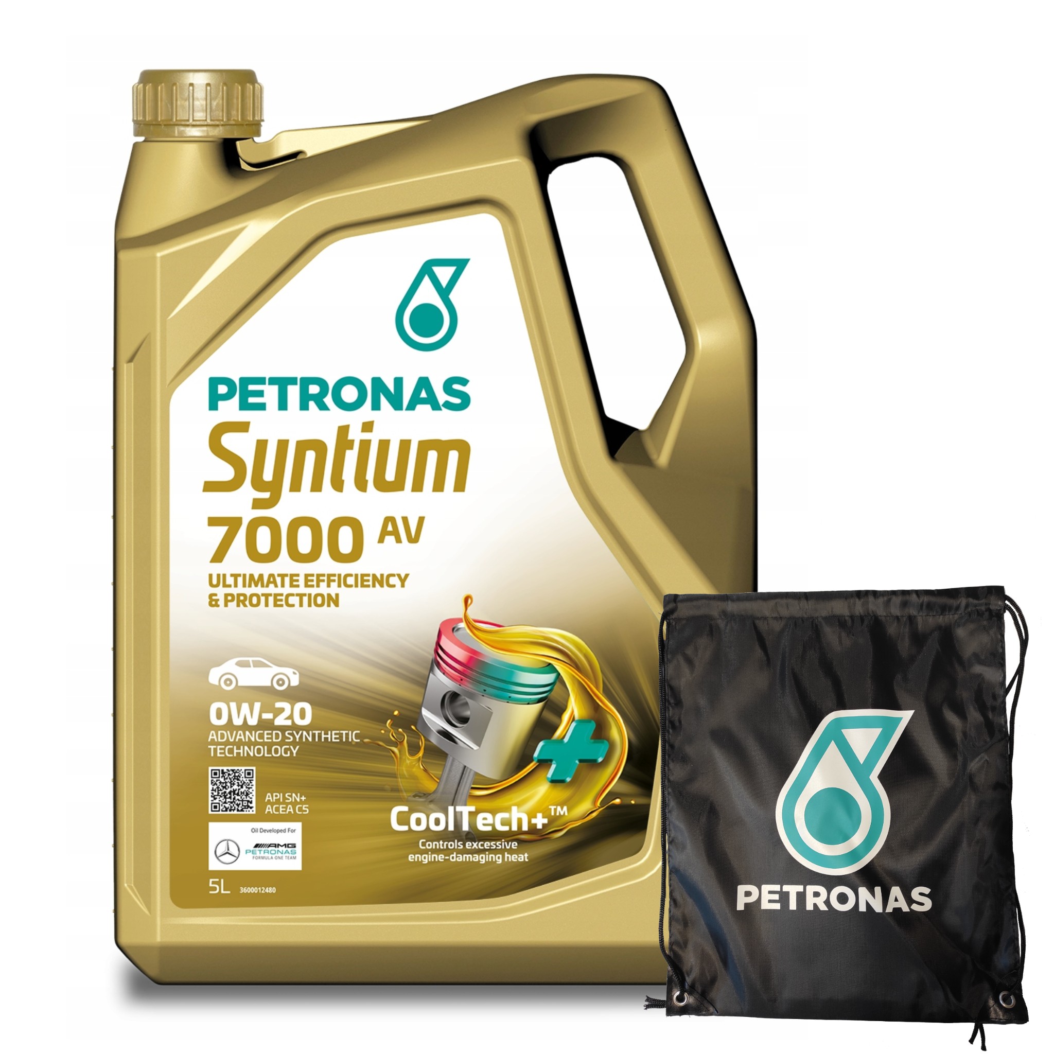 Olej Silnikowy PETRONAS Syntium 7000 AV 0W-20 ACEA C5 5L + Worek GRATIS