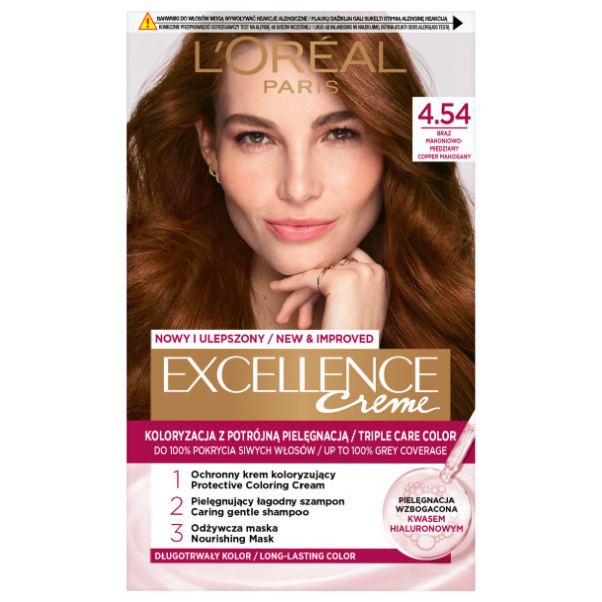 L’Oréal Paris Excellence Creme Farba do włosów 4.54 Brąz mahoniowo-miedziany