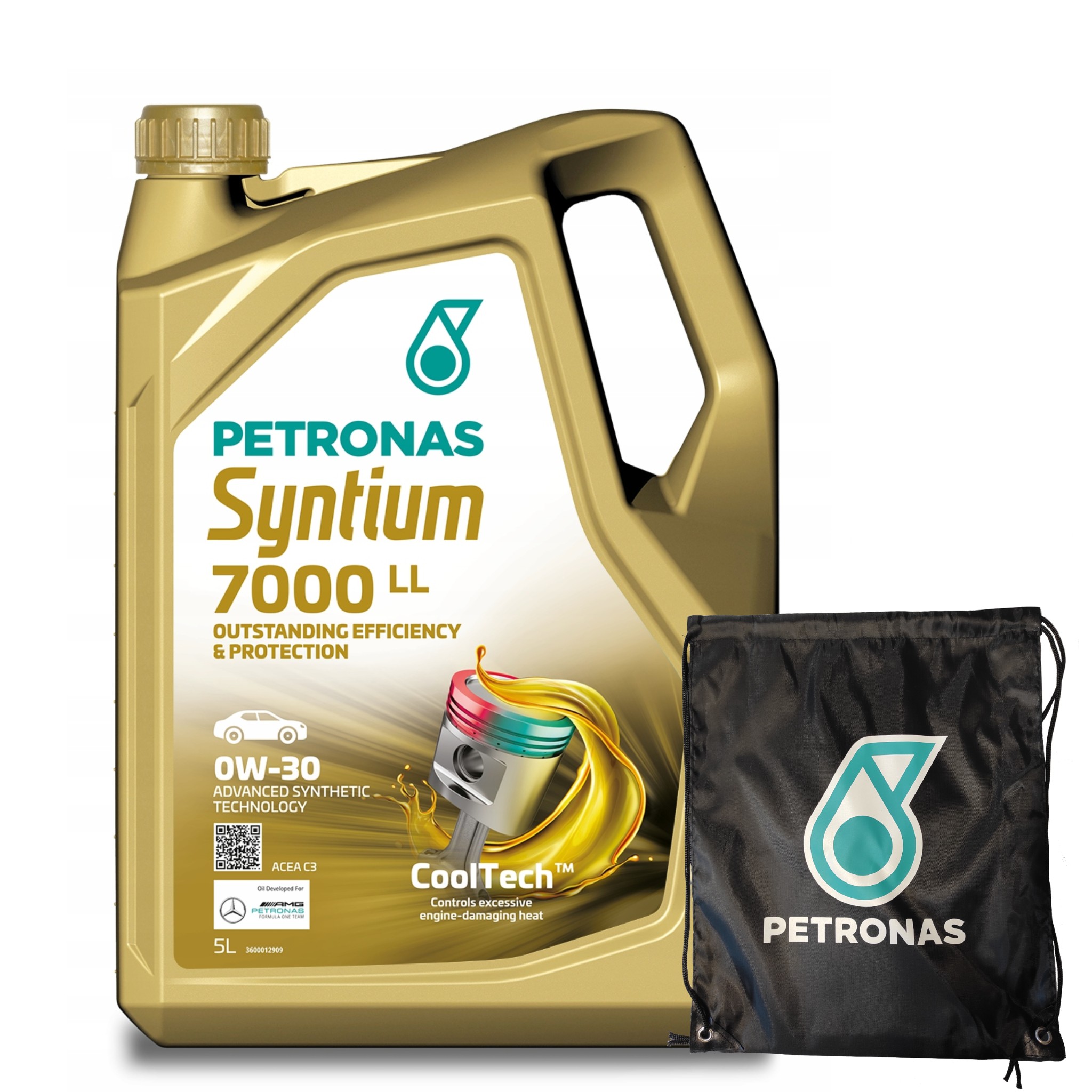 Olej Silnikowy PETRONAS Syntium 7000 LL ACEA C3 0W-30 5L + Worek GRATIS