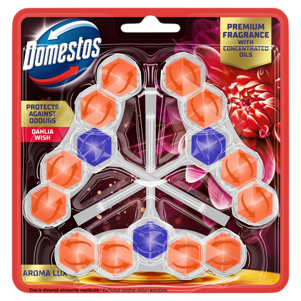 Domestos Kostka Aroma Dahlia 3x50g + Domestos Kostka Aroma White Rose Dream 3x50g