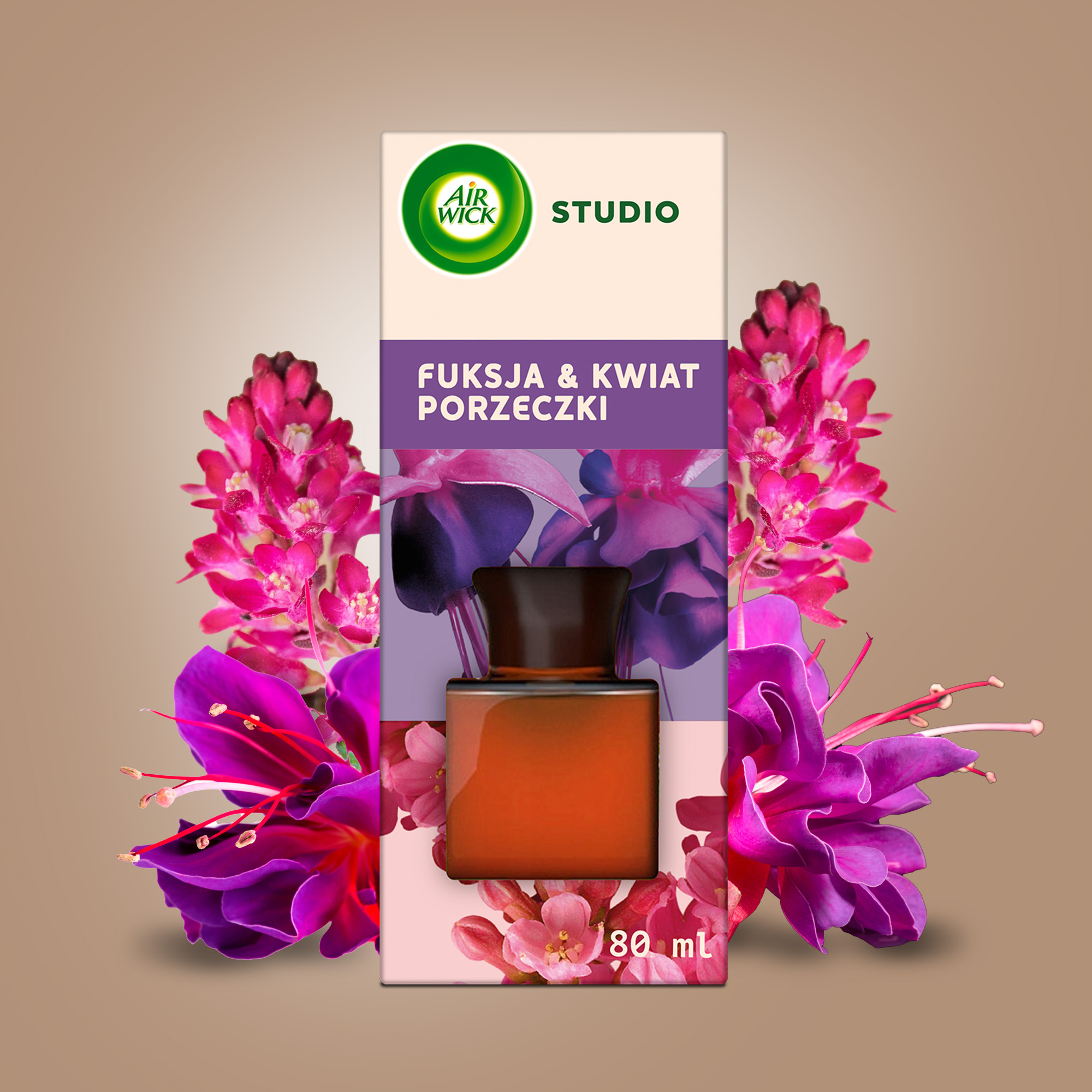 Air Wick Patyczki Zapachowe STUDIO Fuksja & Kwiat Porzeczki/Fuchsia & Currant Flower 80 ml