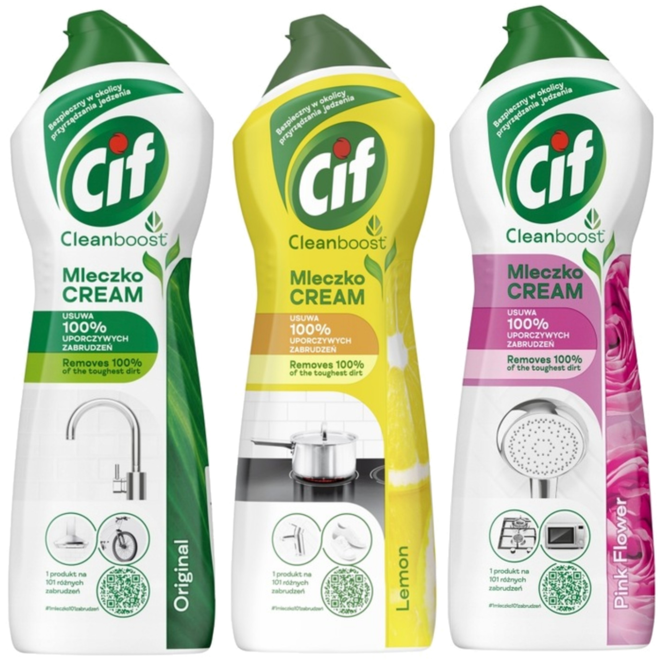 Cif Cream Mleczko do czyszczenia MIX ZESTAW 3x780g
