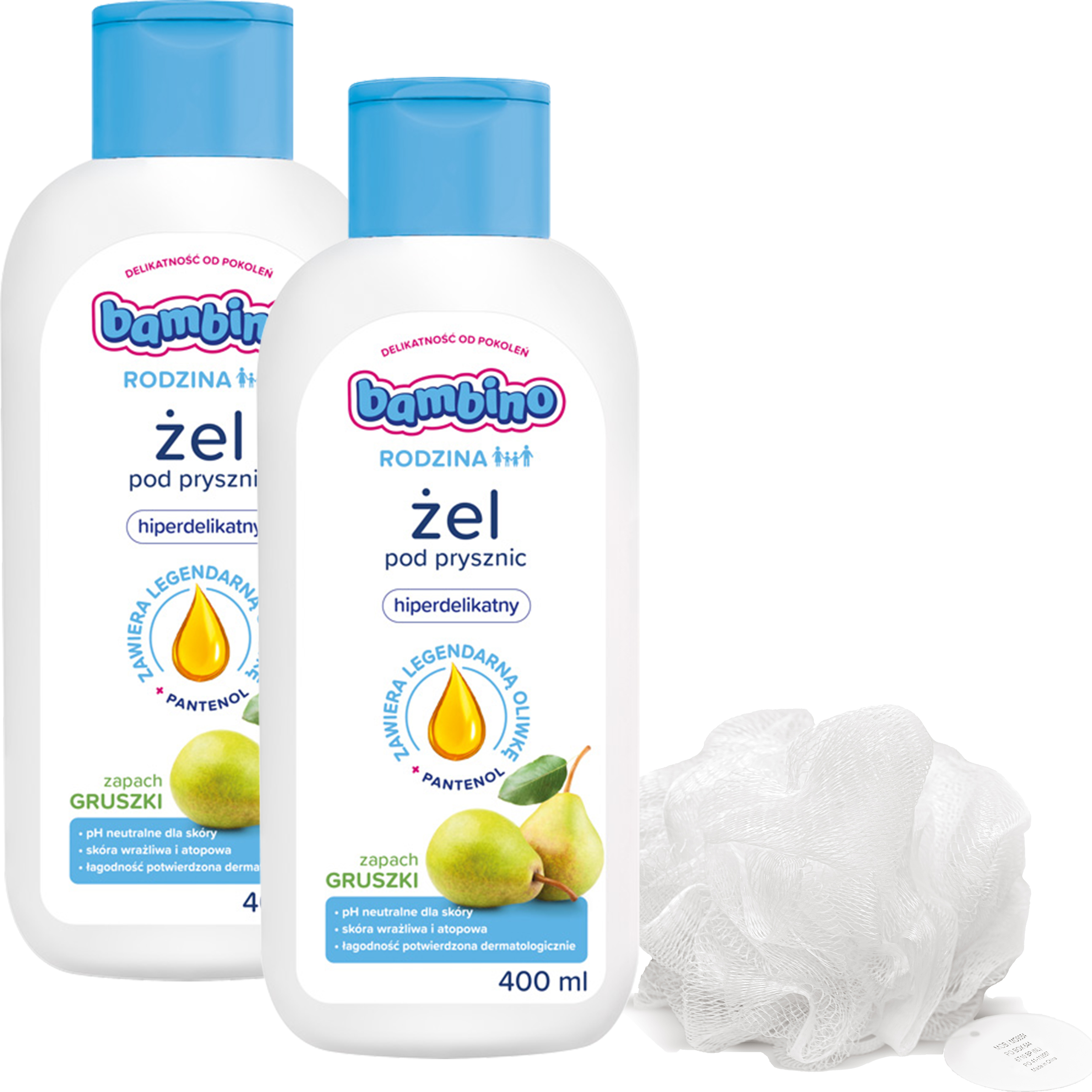2 x Bambino RODZINA Żel pod prysznic hiperdelikatny – zapach gruszki, 400ml