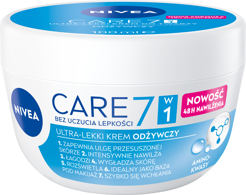 NIVEA Care 7w1 Odżywczy Lekki Krem na dzień do twarzy nawilżający 100 ml