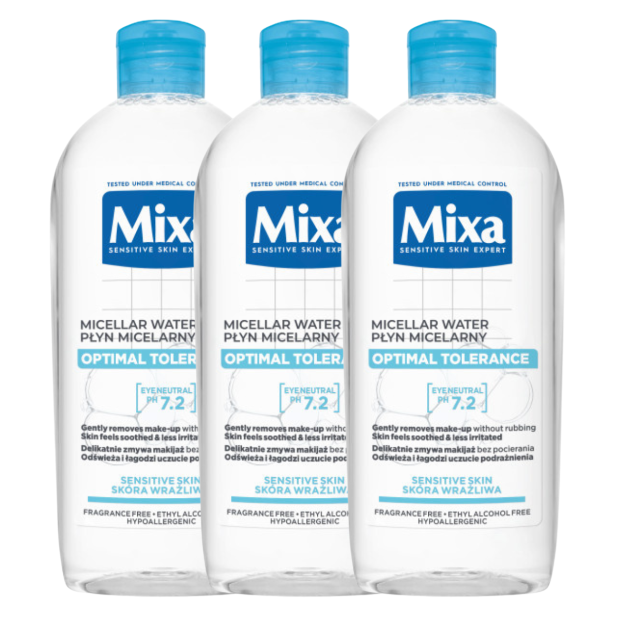 Mixa Nawilżenie Płyn Micelarny Optymalna Tolerancja Skóry Wrażliwej 3x400ml