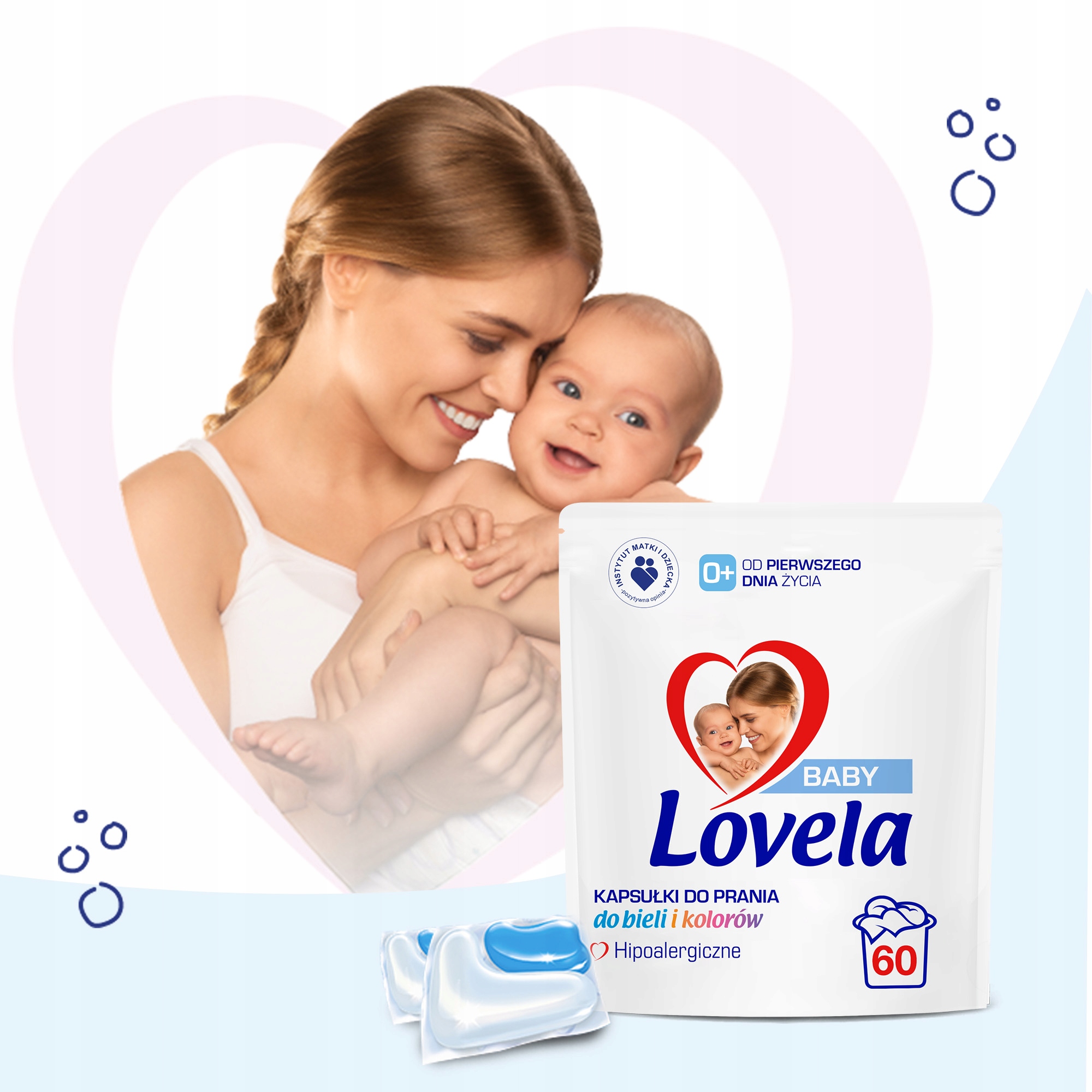 Lovela Baby Zestaw Kapsułki do Prania do Bieli i Koloru dla Dzieci 2x 60Szt
