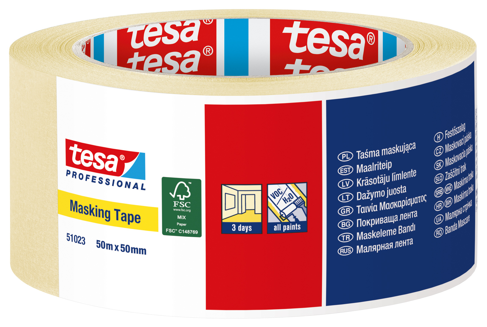 TESA Taśma maskująca malarska 3 dni 50m x 50mm
