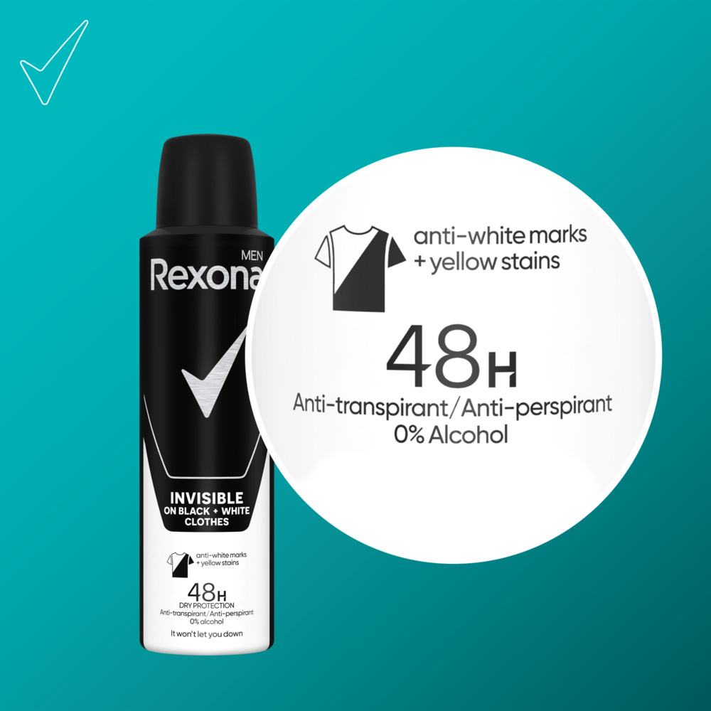 Rexona Men Invisible Black & White antyperspirant w sprayu 150 ml