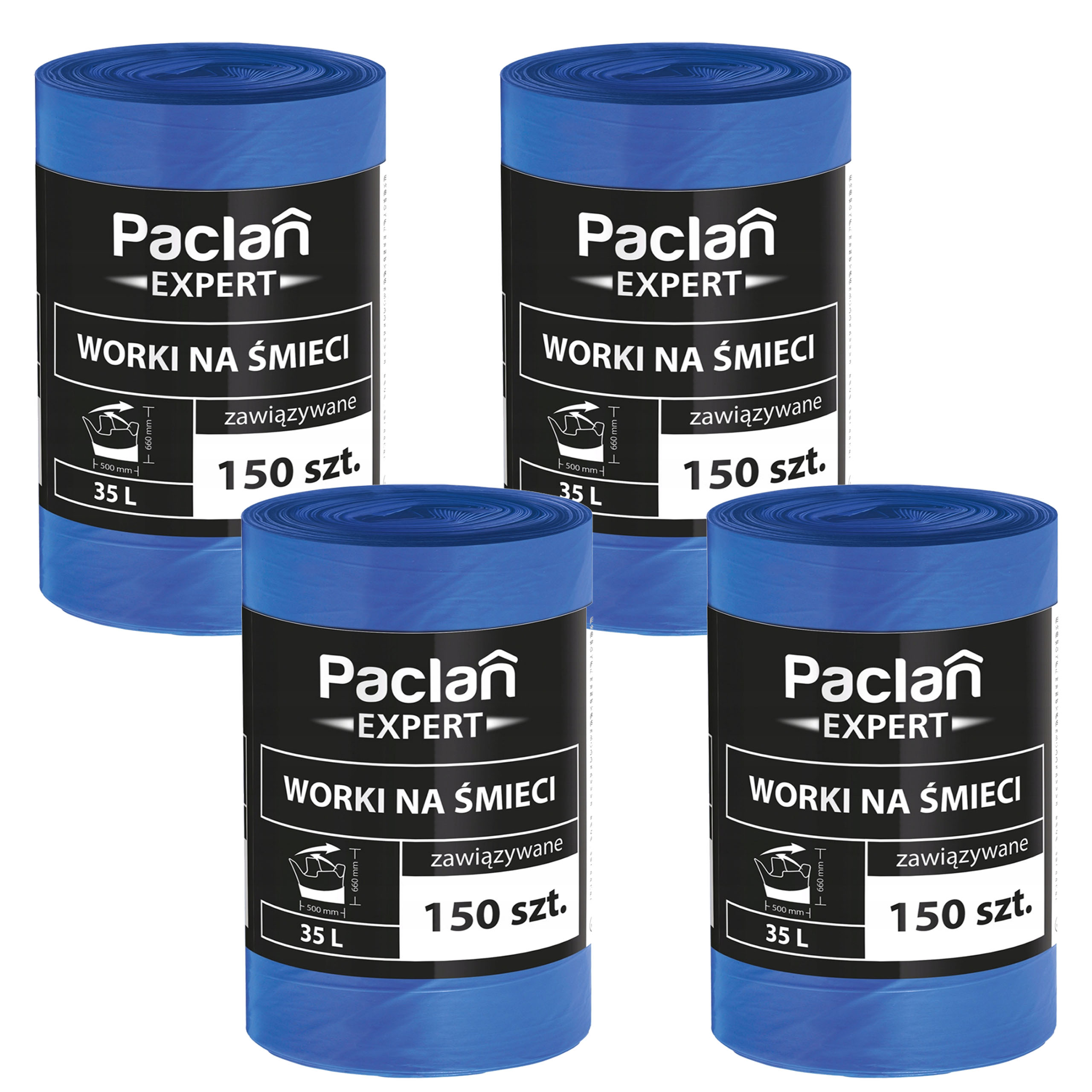 PACLAN WORKI NA ŚMIECI EXPERT WIĄZANE 35L 600 SZTUK