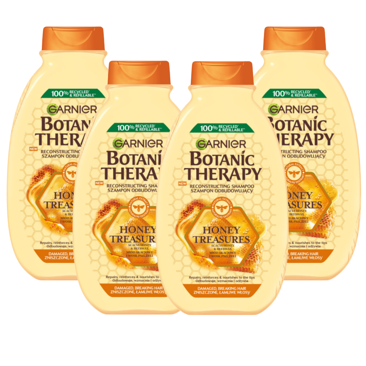 Garnier Botanic Therapy Miód & Propolis Regenerujący Szampon Odżywczy 4x400ml