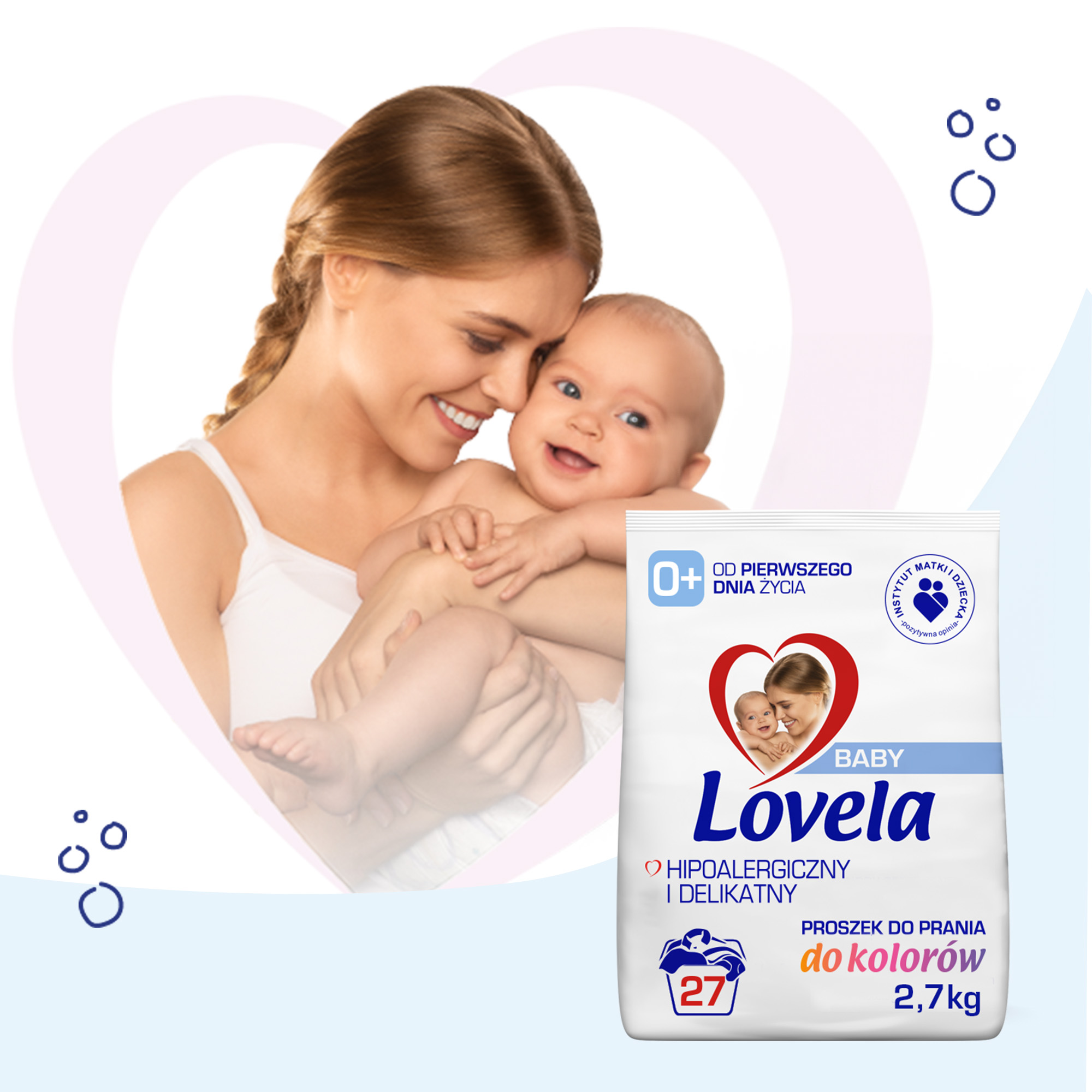 Lovela Baby Zestaw Hipoalergiczny Proszek do Prania Kolorów Koloru 3×2.7kg