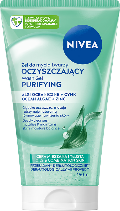 NIVEA Oczyszczający Żel do mycia twarzy cera mieszana i tłusta 150 ml