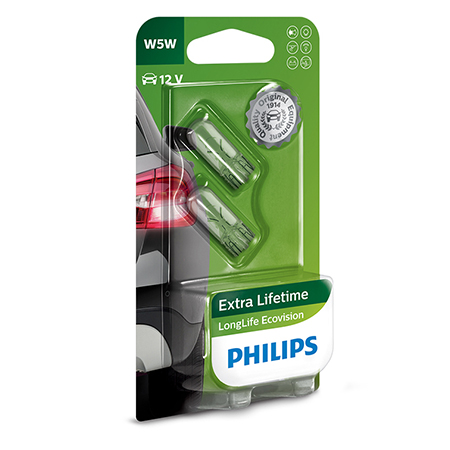 Philips LongLife EcoVision żarówka samochodowa W5W 12 V 2 szt.