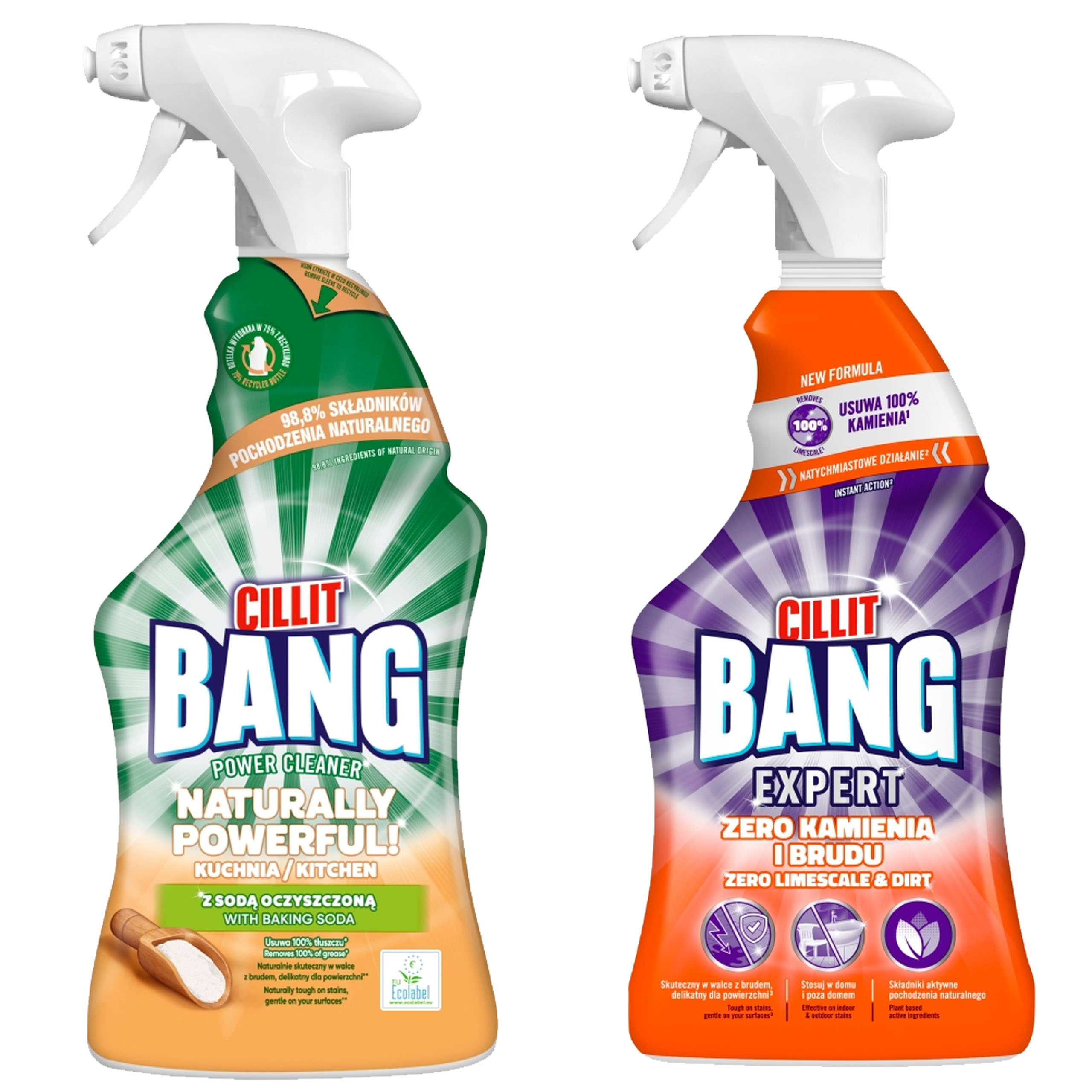 093384 Cillit Bang Natur Pow Spray 750ml + 006243 Cillit Bang Pow Cle Kam i Bru 750