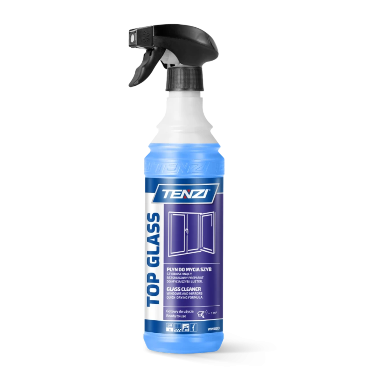 TENZI TOP GLASS PŁYN DO CZYCZENIA MYCIA SZYB OKIEN LUSTER SZKŁA 600ML