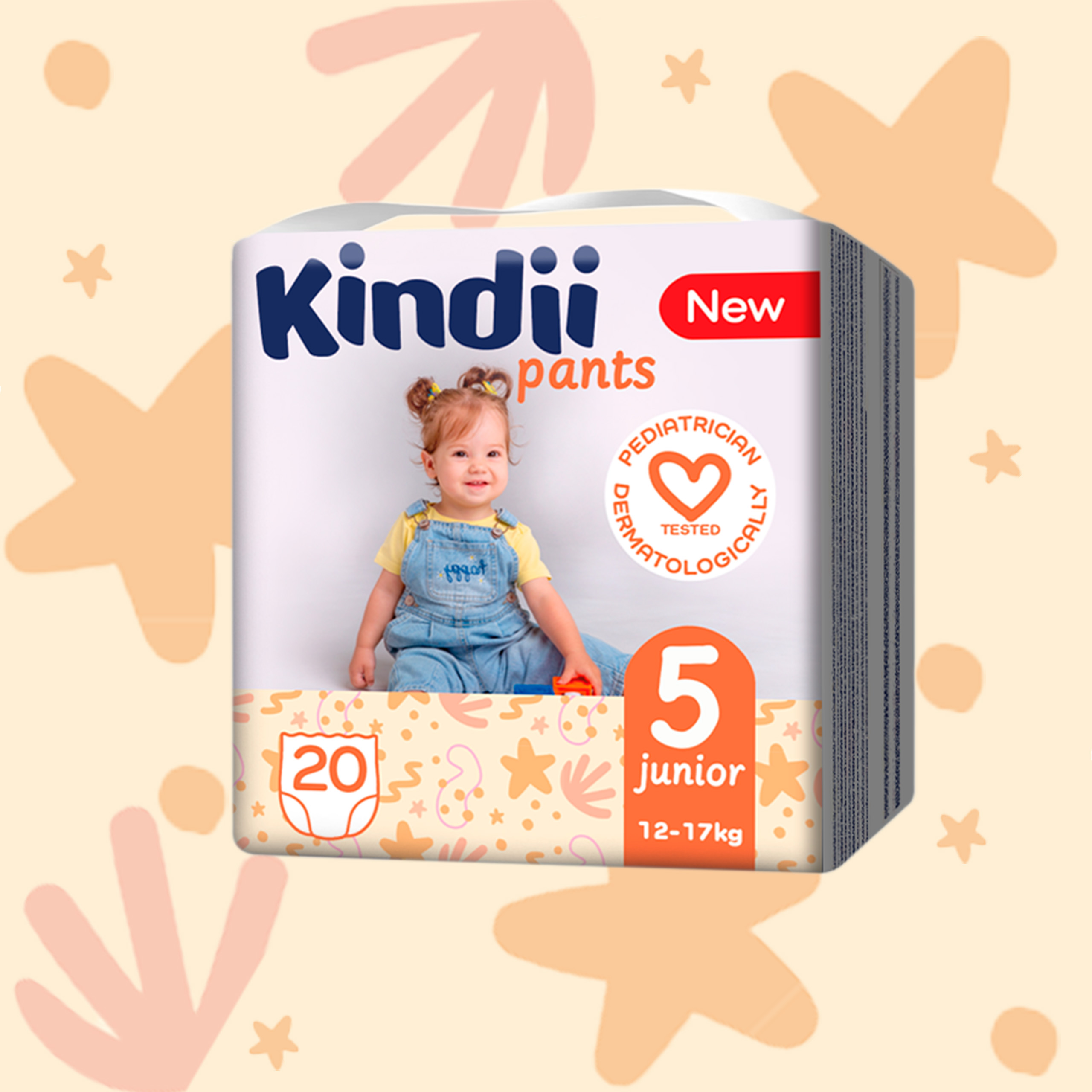 Kindii Pieluchomajtki chłonne junior rozmiar 5 (12-17 kg) 20 sztuk x 3