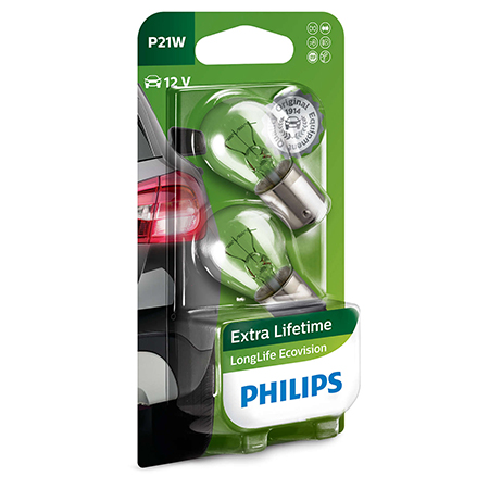 Philips LongLife EcoVision żarówka samochodowa P21W 12 V 2 szt.