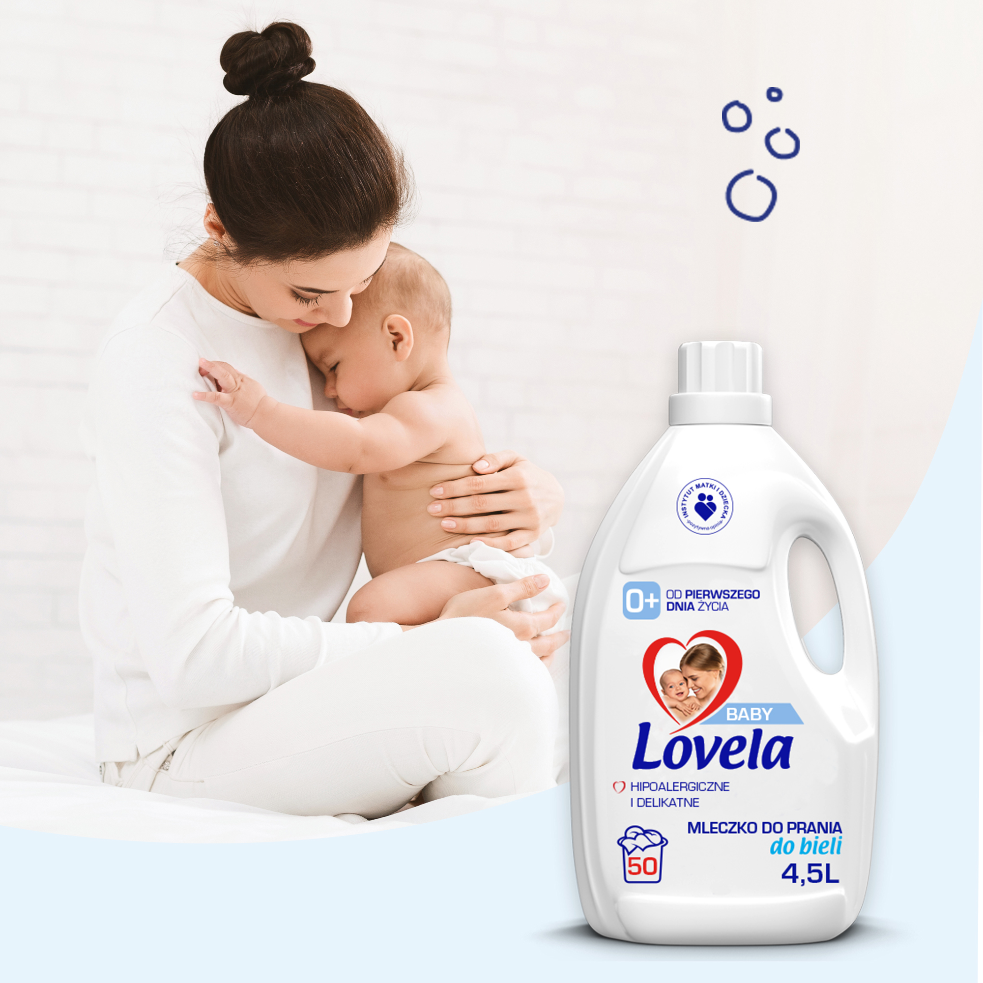 LOVELA Baby Zestaw Hipoalergiczne Mleczko do Prania Bieli i Koloru 2x 4.5l