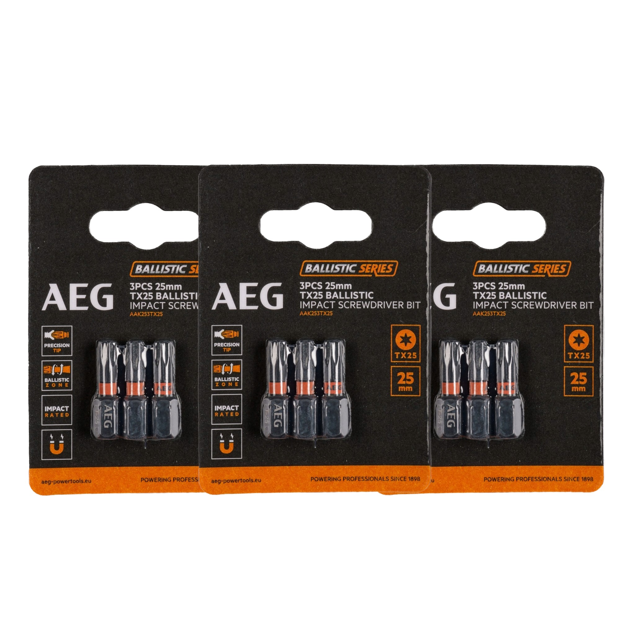 Wzmacniane Bity Ballistic 25 mm TX25 SDriver 3 szt. AEG AAK253TX25 x3