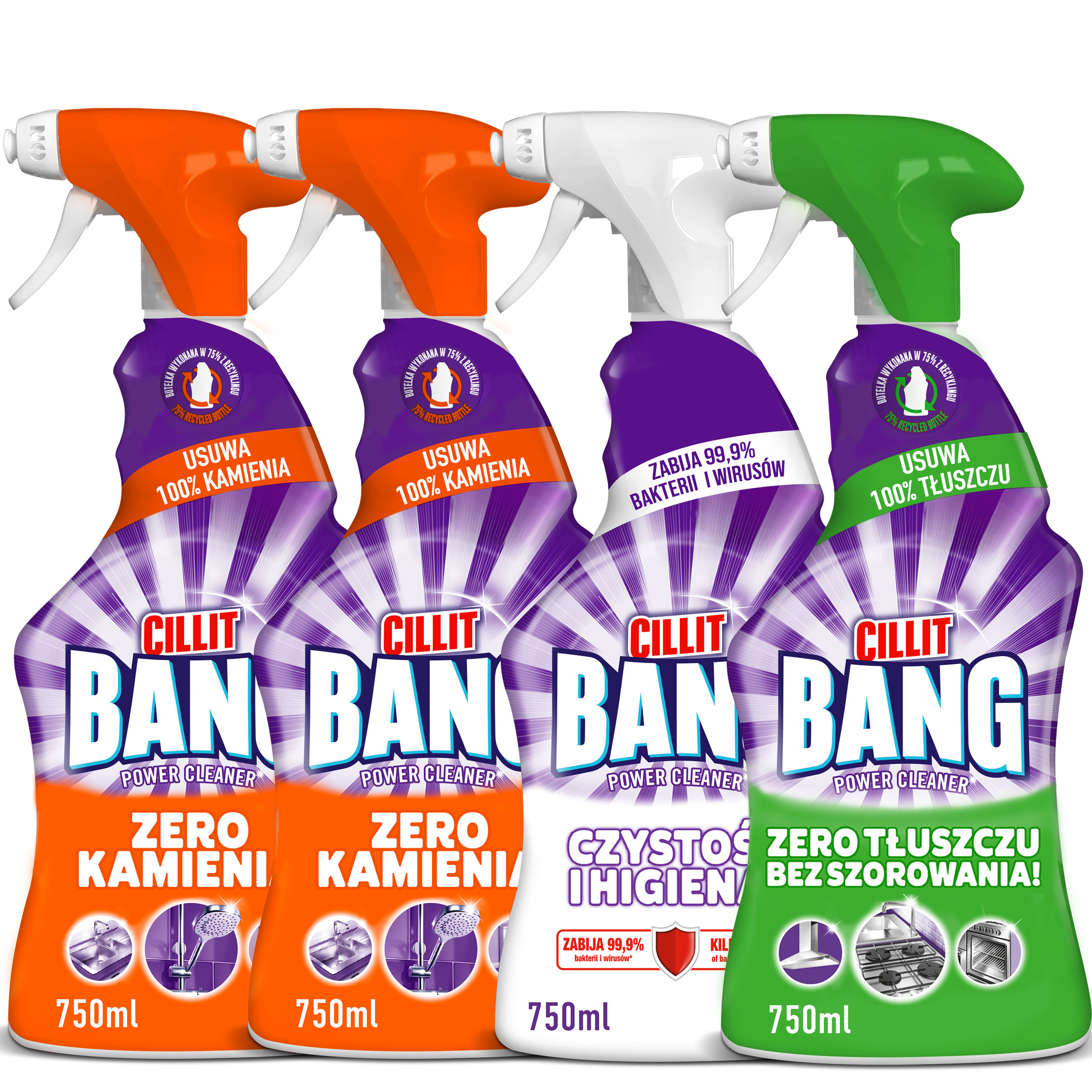 ZERO KAMIENIA 750ML x 2 + CZYSTOŚĆ I HIGIENA 750ML + ZERO TŁUSZCZU 750ML