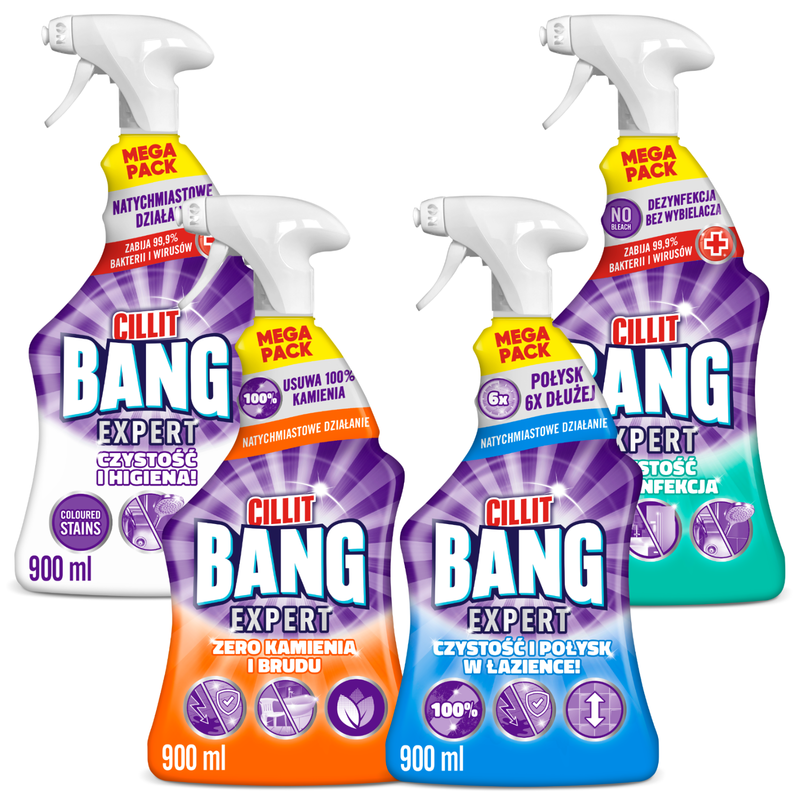 009664 Cillit Bang Czyst i Dezynf 900ml MIX x4