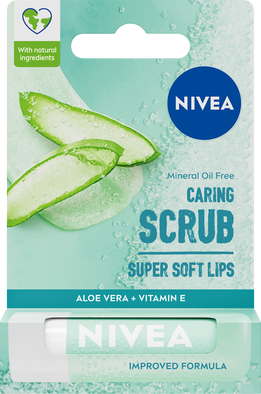 NIVEA Caring Scrub Soft Lips Pielęgnujący peeling do ust z aloesem 4,8 g