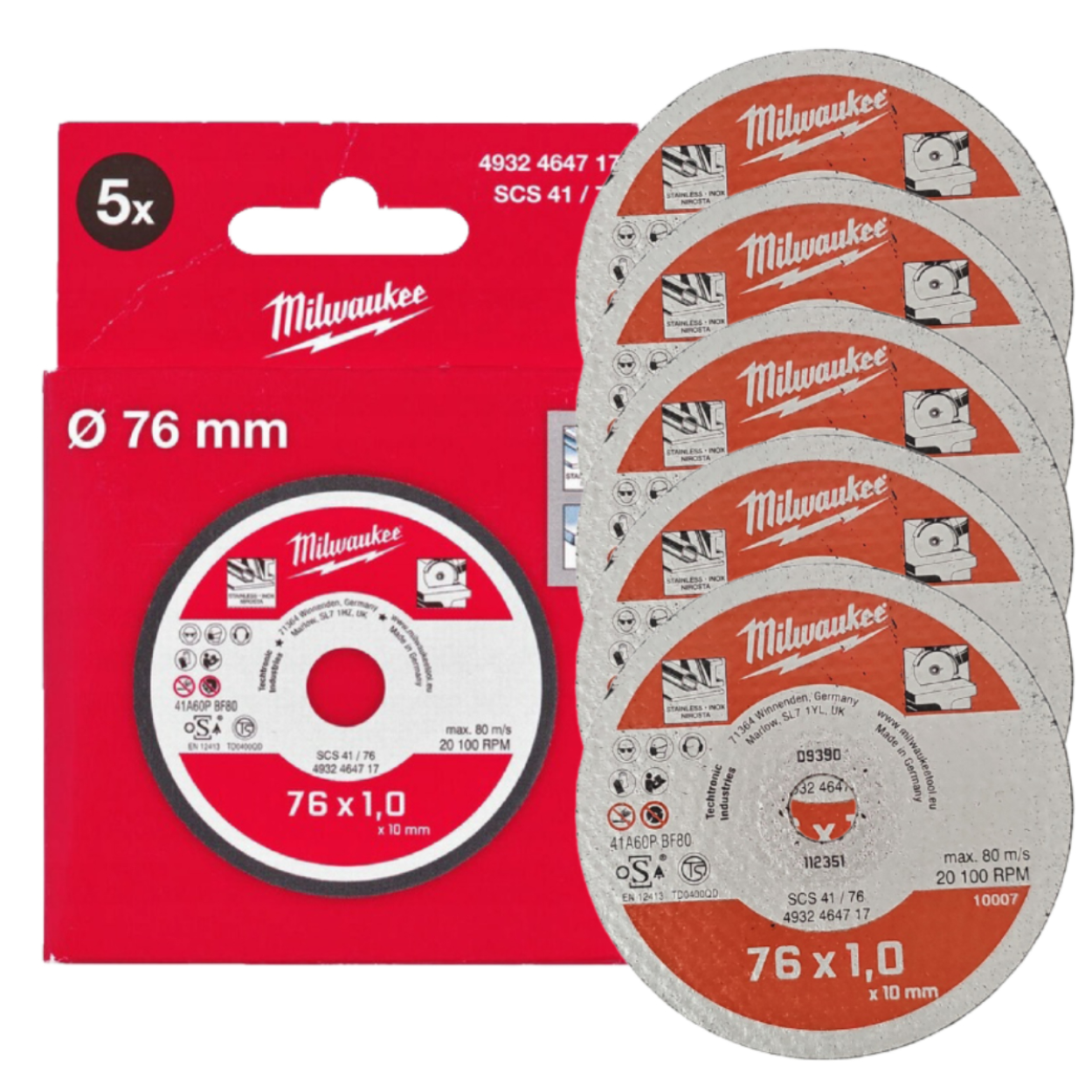 Milwaukee Pro+ cienkie tarcze do cięcia metalu 76 mm 5 szt.