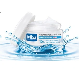 Mixa Hyalurogel Krem Serum Do Twarz Zestaw Nawilżający Skóra Sucha Wrażliwa